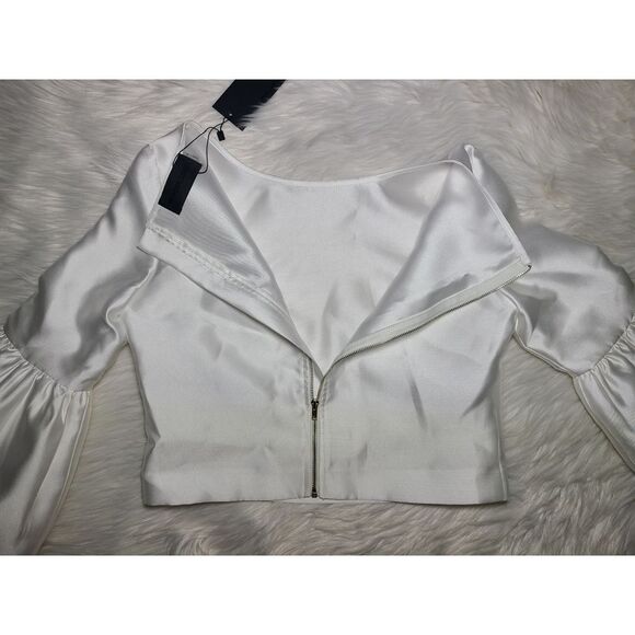 NWT|Revolve Blaque Label Bell Sleeve Cropped Zipper Top, XS - Picture 3 of 5